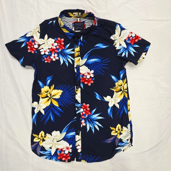 Denim & Flower Hawaiian Button-Up Kids Shirts [69] - Picture 7 of 14